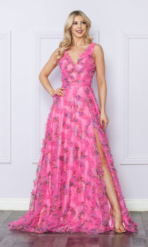 Nox Anabel E1445 Pastel Print Long Prom Dress