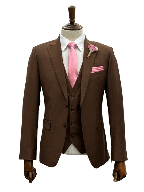 Effetti Suit Designer - 2 button Notch Lapel slim fit EF2N+V-8129 BROWN