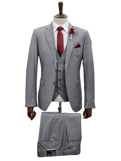 Effetti Suit Designer - 2 button Notch Lapel slim fit EF2N+V-8129 LIGHT GREY