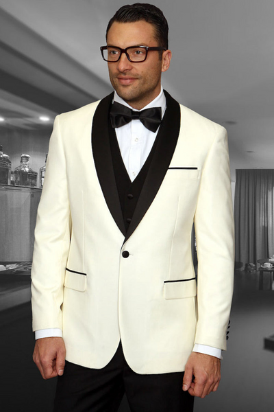 Men's Ivory Vested Dinner Jacket & Tuxedo