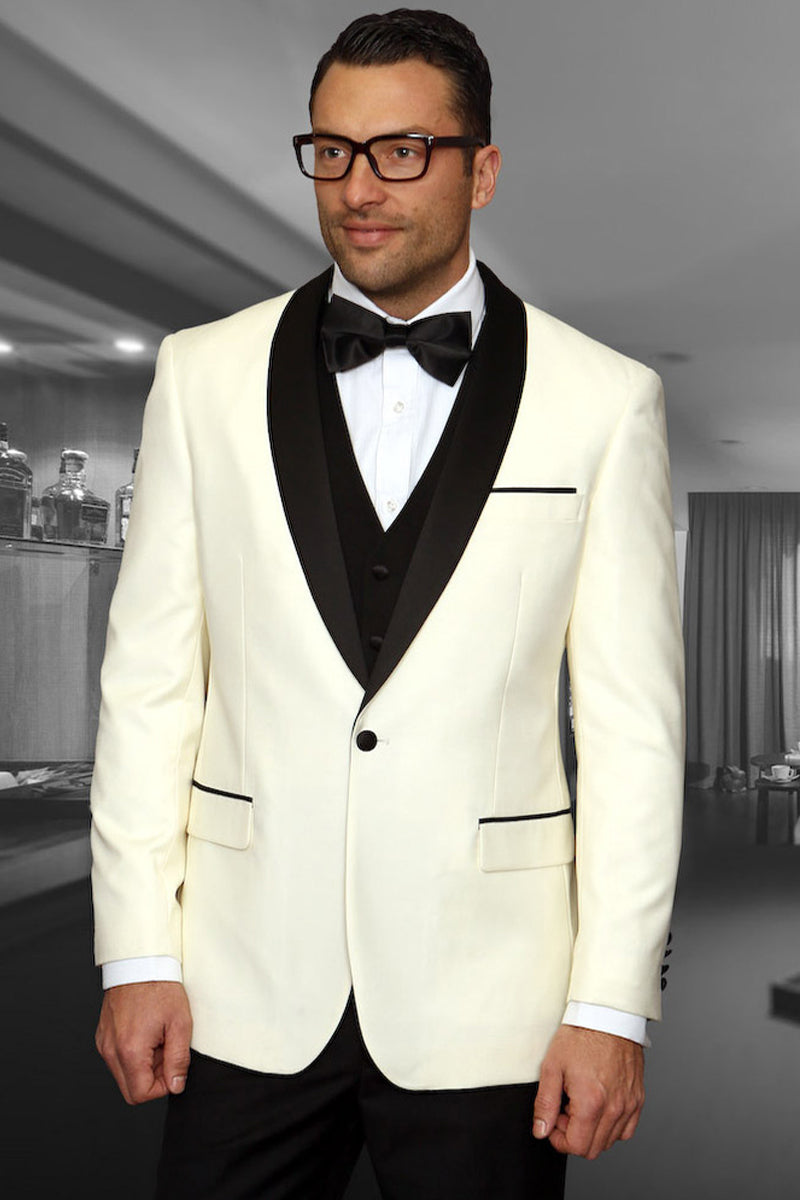 Men's Ivory Vested Dinner Jacket & Tuxedo