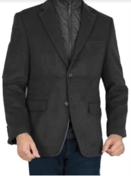 Black Mens Winter Blazer - Cashmere And Winter Fabric Dress Jacket $99UP by USA Men's Outlet