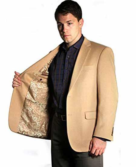 Men's 2 Button Camel's Hair Vent Sport Coat Sport Coat Online Discount Fashion Sale USA Men's Outlet