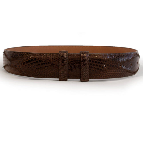 Mens Ferrini 1½ Lizard Patchwork Dress Belt in Brown Ferrini USA