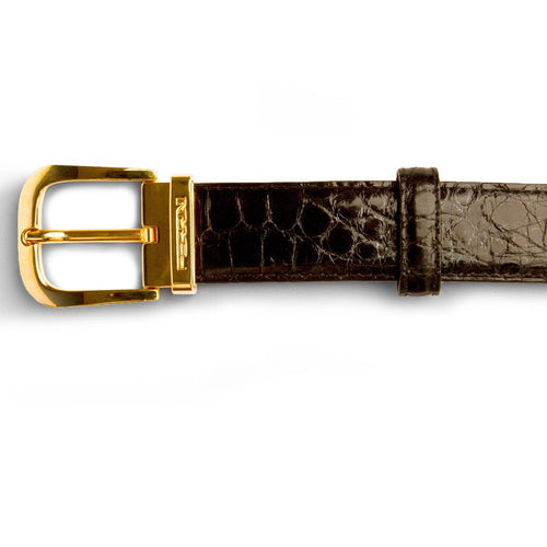 Mens Ferrini 1¼" Alligator Dress Belt in Brown