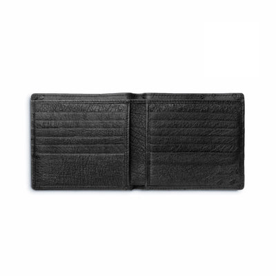 Mens Full Ostrich Quill Hipster Wallet in Black by Ferrini USA