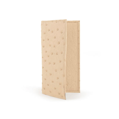 Full Ostrich Quill Checkbook Holder in White by Ferrini USA