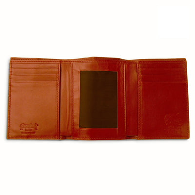 Mens Alligator Trifold Wallet in Cognac Ferrini USA