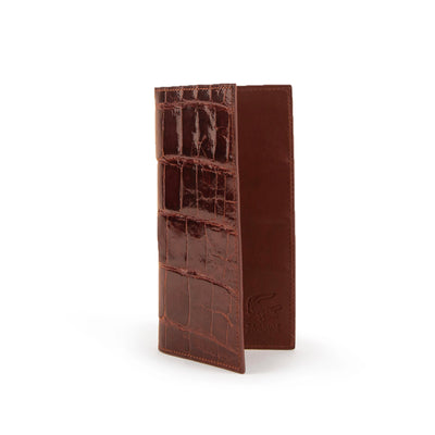 Alligator Checkbook Holder in Cognac by Ferrini USA