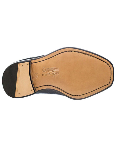 Ferrini Shoes - Mens Alligator Dress Shoe - Ferrini 3520 Belly Alligator Split Toe Black Shoes Ferrini USA