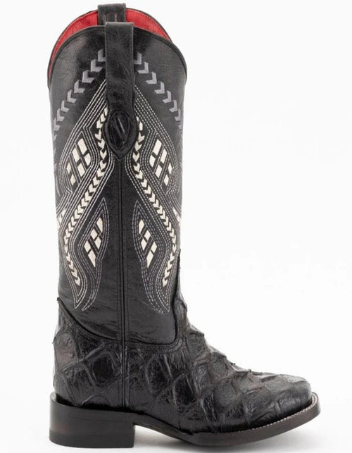 Ferrini Women's Bronco Square Toe Pirarucu Fish Print Boots Ferrini USA