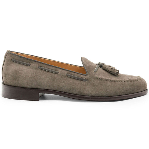 Zelli Franco Italian Sueded Goatskin Tassel Loafer in Black