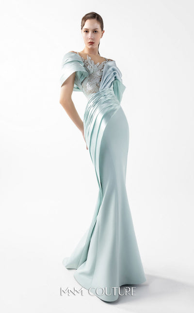 Gaby Charbachy G2024 Mint Sleeveless V-Back Couture Gown by MNM Couture