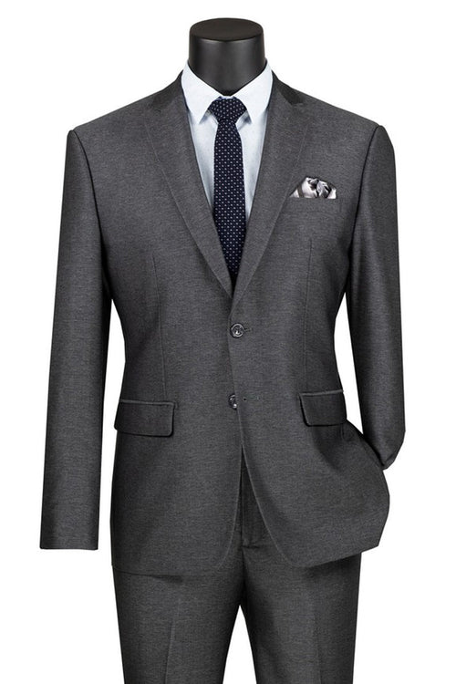 Glen Plaid Men's Slim Fit Vested Summer Business Suit - Beige by Vinci