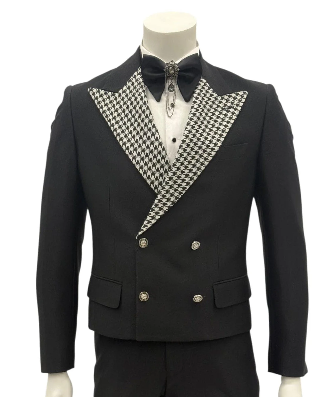Black Tail Tuxedo - Tailcoat - 1920s Black and Silver – SuitUSA