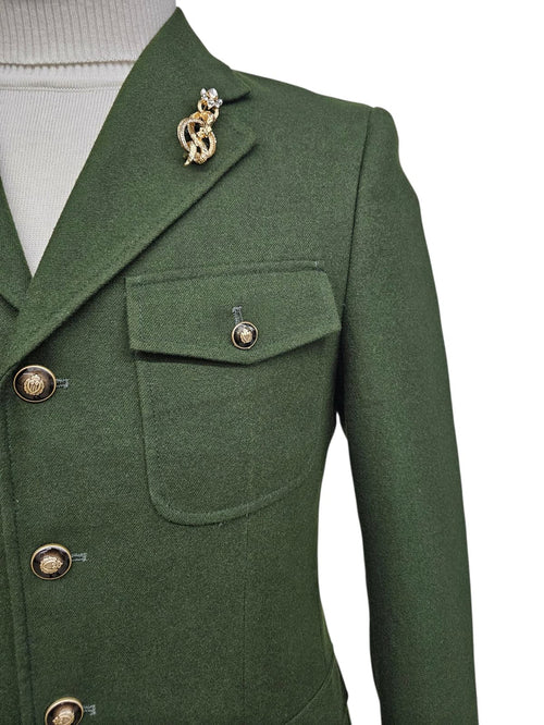 Mens Giovanni Testi Slim Fit Green Suit β 2 Piece 4 Button Formal Suit with Notch Lapel