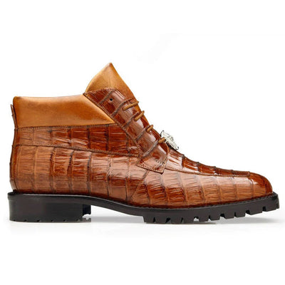 Men's Gallardo Caiman Crocodile Dress Hiker Boot in Sport Rust by Belvedere Shoes
