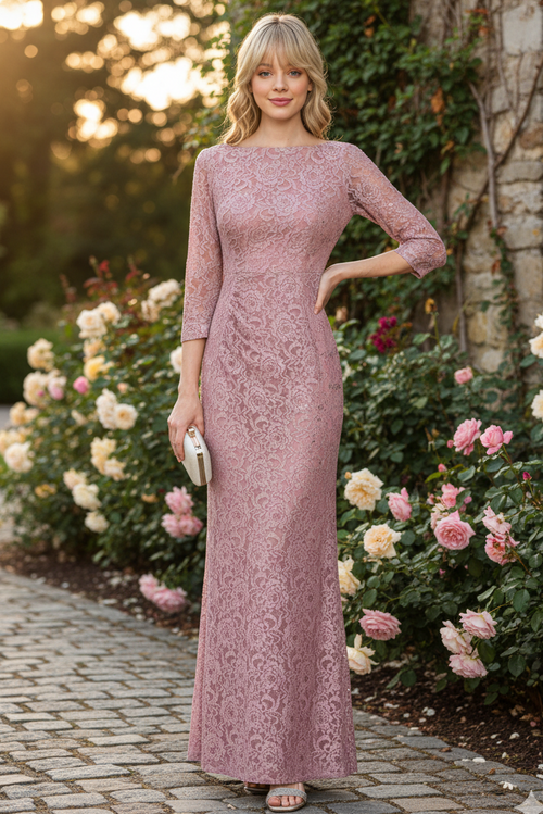 Lenovia 5239 Modest Lace 3/4 Sleeve Mother of the Bride Formal Gown-New Collection
