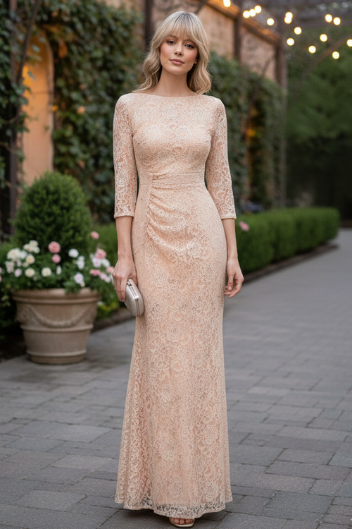 Lenovia 5239 Modest Lace 3/4 Sleeve Mother of the Bride Formal Gown-New Collection