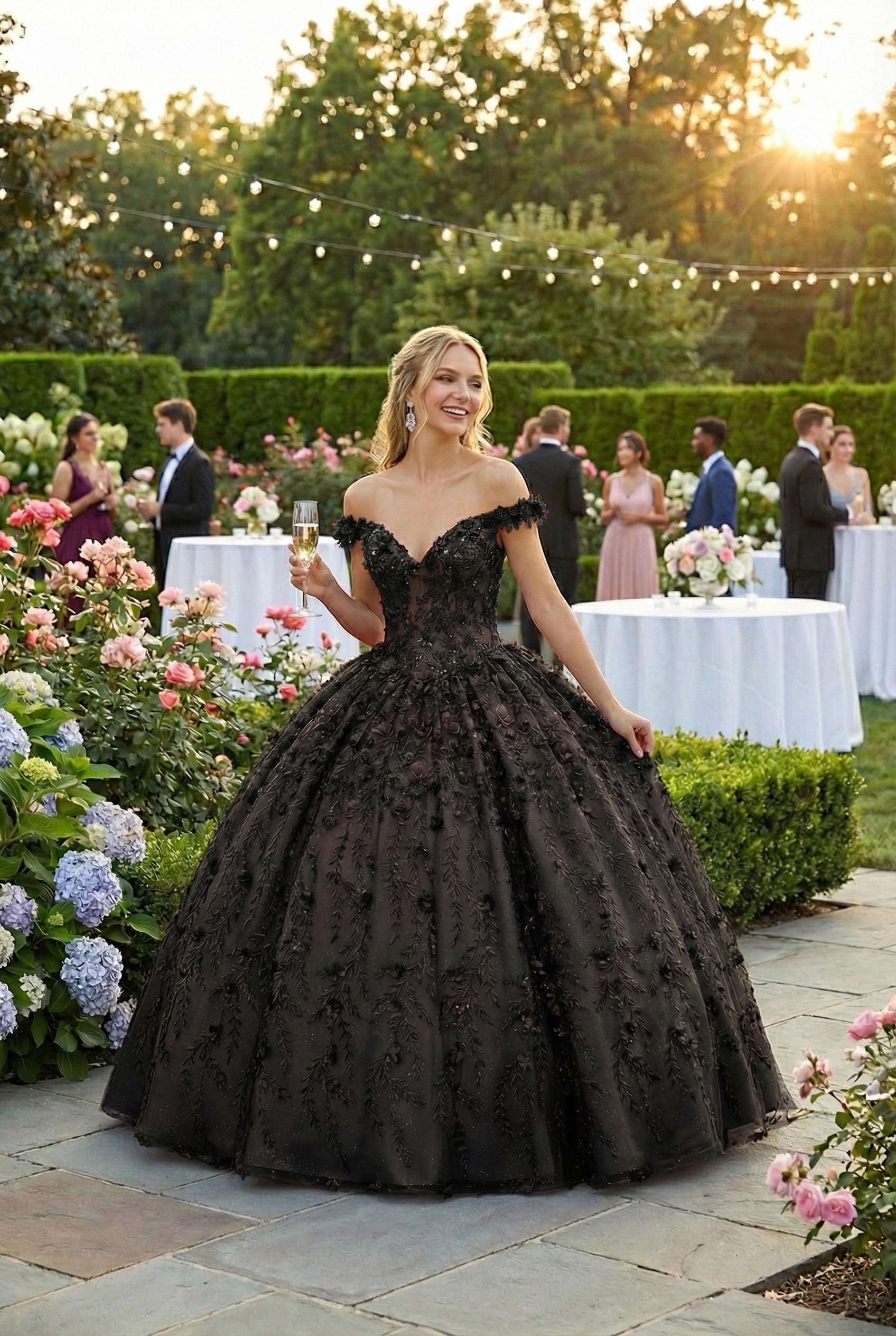Sweet 16 Birthday Party Dress in Black Style LK172 Ball Gown