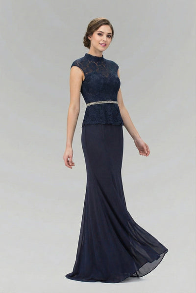 High Neck Cap Sleeve Gown by Elizabeth KGL1421