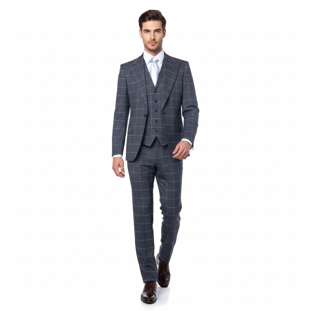 Men’s Blue Tailored Fit Suit – Premium Milano Style Formal & Casual Wear by Rossi Man RM2312 – SuitUSA
