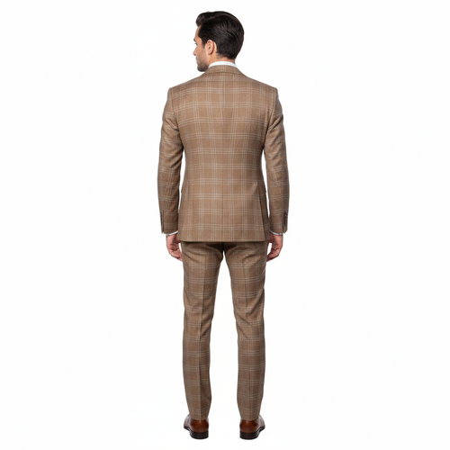 Men’s Brown Tailored Suit – Premium Milano Fit Formal & Casual Wear by Rossi Man RM1797