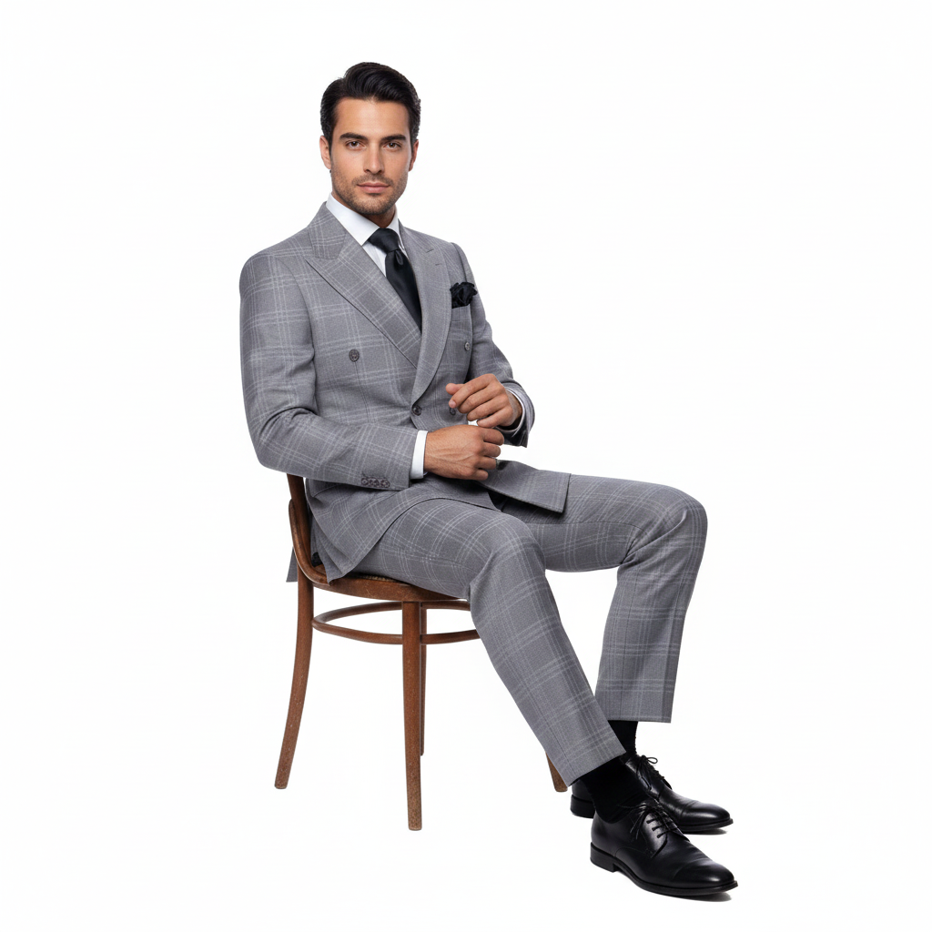 Men’s Grey Tailored Suit – Premium Milano Fit Formal & Business Wear by Rossi Man Milano RM1796