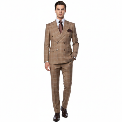 Men’s Brown Tailored Suit – Premium Milano Fit Formal & Casual Wear by Rossi Man RM1797