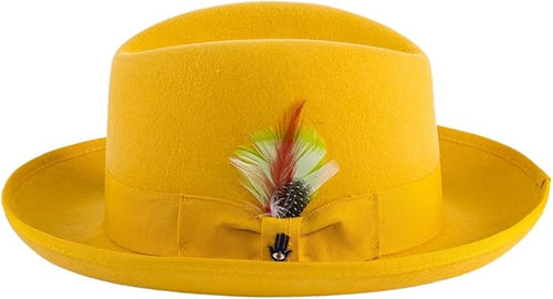 Premium Godfather Hat - Homburg Hat - Men's Homburg Gold by USA Men's Outlet