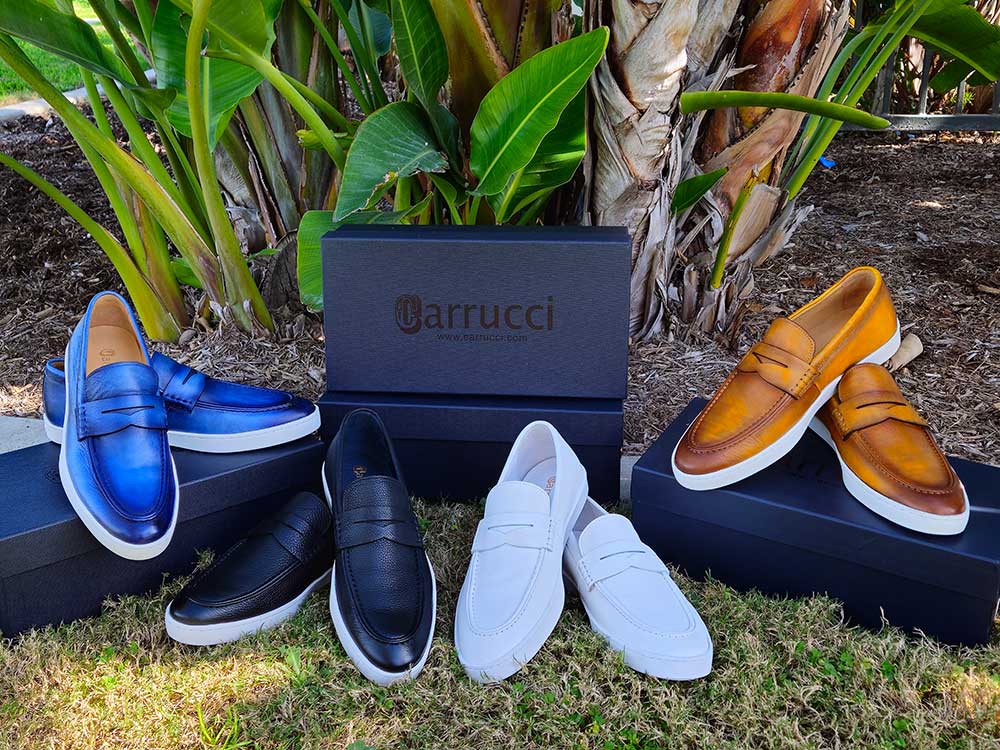 Carrucci Burnished Penny Loafer Sneaker - Patina Leather – SuitUSA