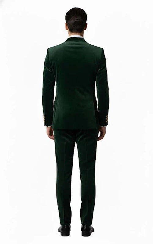 Green Velvet Smoking Jacket - Dinner Tuxedo Jacket Double Breasted Style Blazer