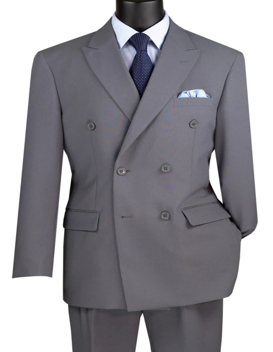 Pleated Suit - Mens Suits With Pleated Pant - Regular Fit Suit - Poplin Grey Suit - Men's Tuxedo USA