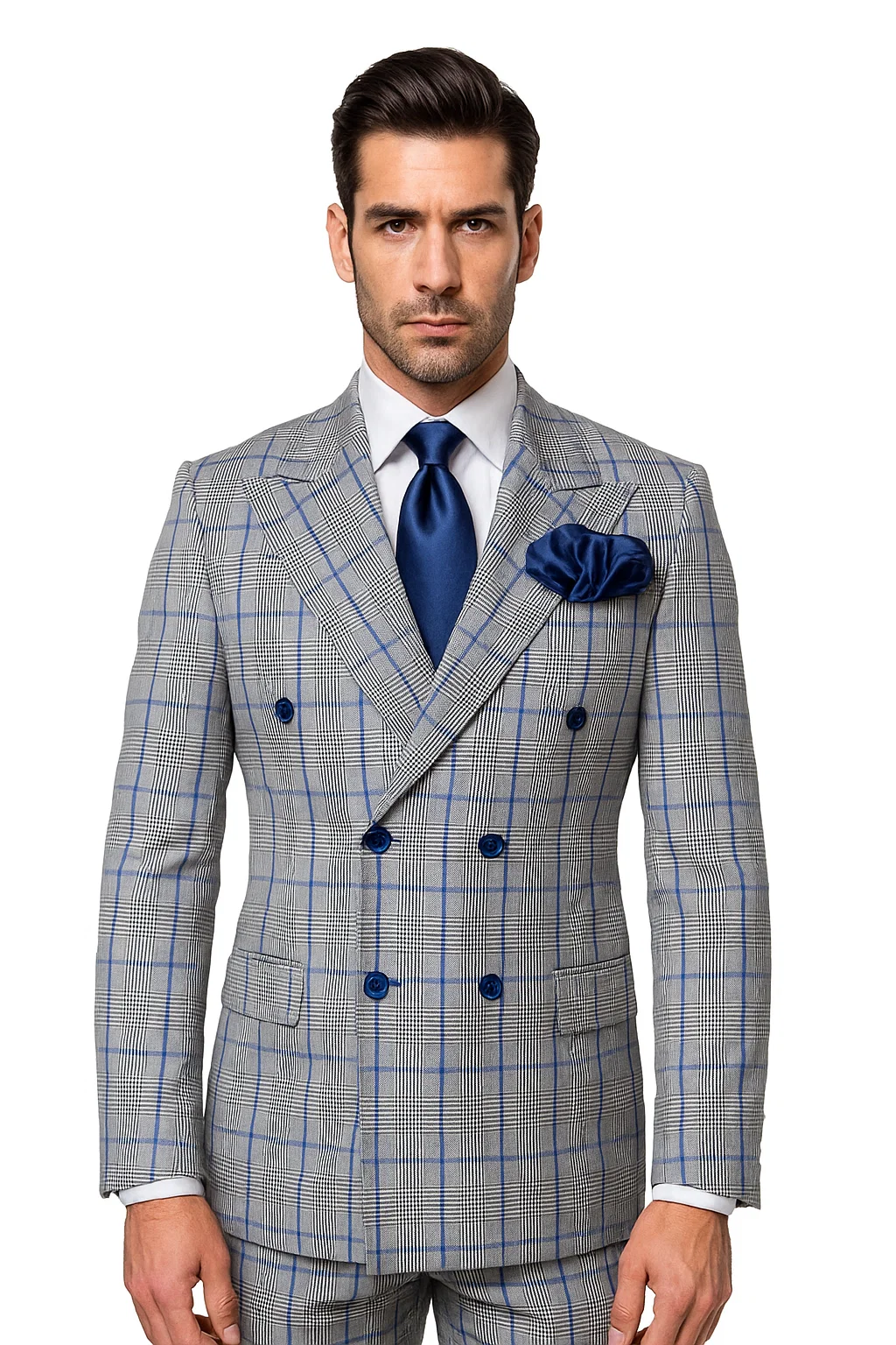 Grey with Blue Plaid by Rossiman