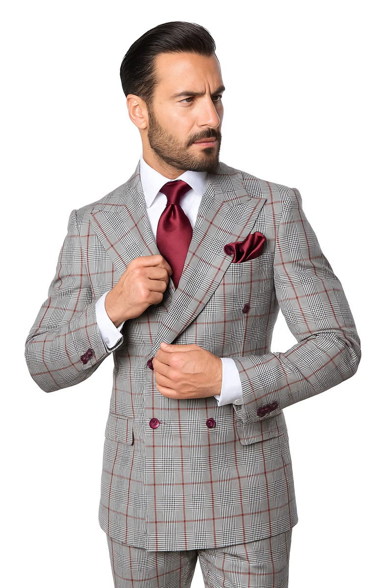 Grey with Red Plaid by Rossiman