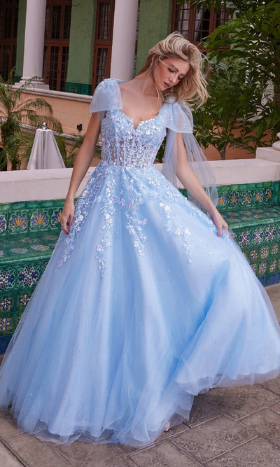 Nox Anabel H1680 Long Prom Dress with Shoulder Bows