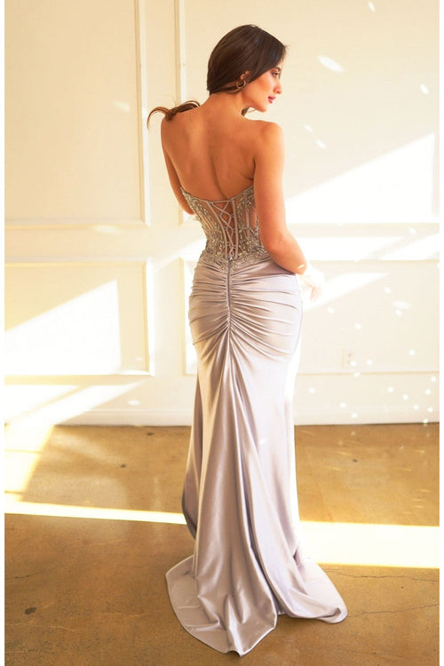 High Couture HC1022 Long Formal Prom Pleated Dress