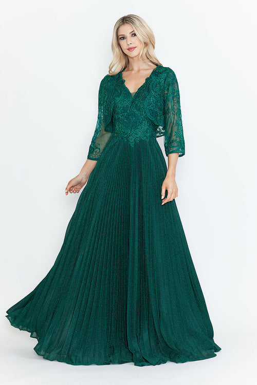 Mother Of The Groom Dress V-Neck 3/4 Sleeve Gown By Lenovia 8341-New Collection