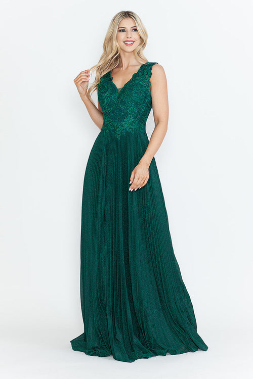 Mother Of The Groom Dress V-Neck 3/4 Sleeve Gown By Lenovia 8341-New Collection