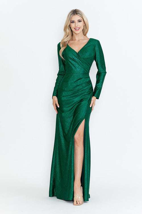 Mother Of The Bride Dress V-Neck Fitted Formal Gown By Lenovia 5323-New Collection