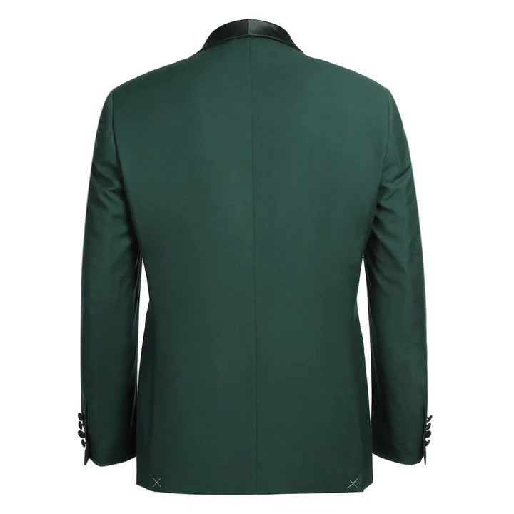 Hunter Green Prom Tuxedo Suit - Hunter Green Wedding Suit - Mens Traditional Slim Fit Shawl Collar Tuxedo In Hunter Green