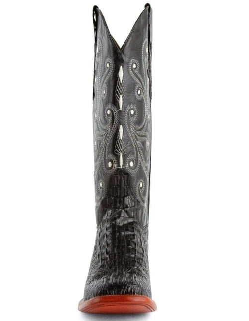 Men's Ferrini Caiman Crocodile Print Boots Handcrafted Black Ferrini USA