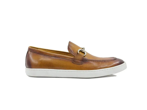 Carrucci Horse Bit Fashion Leather Sneaker Loafer