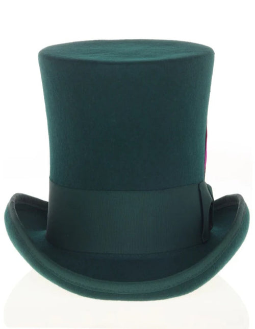 Victorian Steampunk Top Hat - 1800 19th Century - Dressy Loden Felt Top Hunter Green Hat by USA Men's Outlet