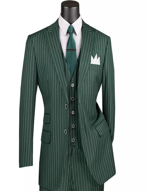 Mens Big and Tall Hunter Green Gangster Three Piece Classic Fit Suit USA Men's Outlet