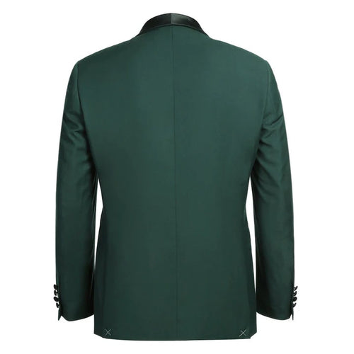 Unique Prom Suits - Interesting Fun - Mens Traditional Slim Fit Shawl Collar Hunter Green Tuxedo