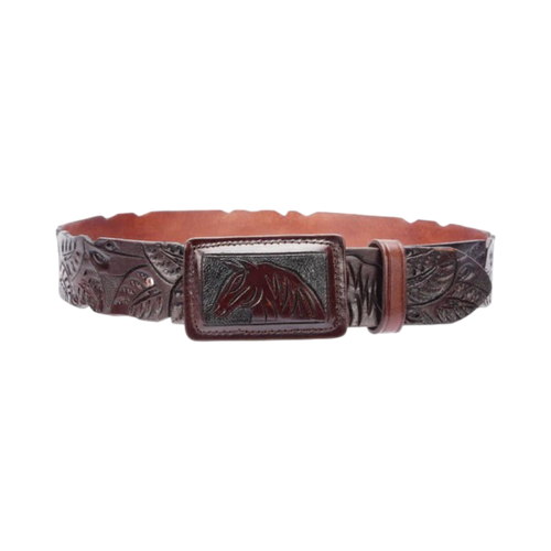 Cinto Vaquero de Cuero Cincelado Original