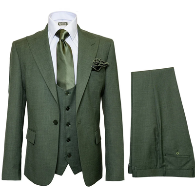 Rossi Man Mens Dark Gray Slim Fit Suit Vested Flat Front Pants