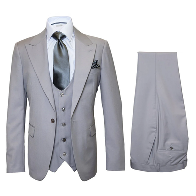 Rossi Man Gray Mens Slim-fit Suit Vested Flat Front Pants