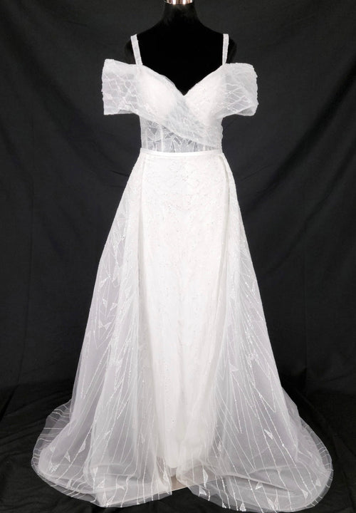 Chicas 17990 Romantic Evening A-Line Floor-Length Sequin Shimmer Satin Dress